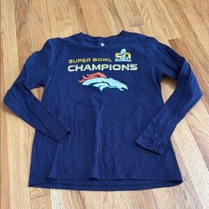Denver Broncos Super Bowl 50 Youth Long Sleeve, Size Large 14/16